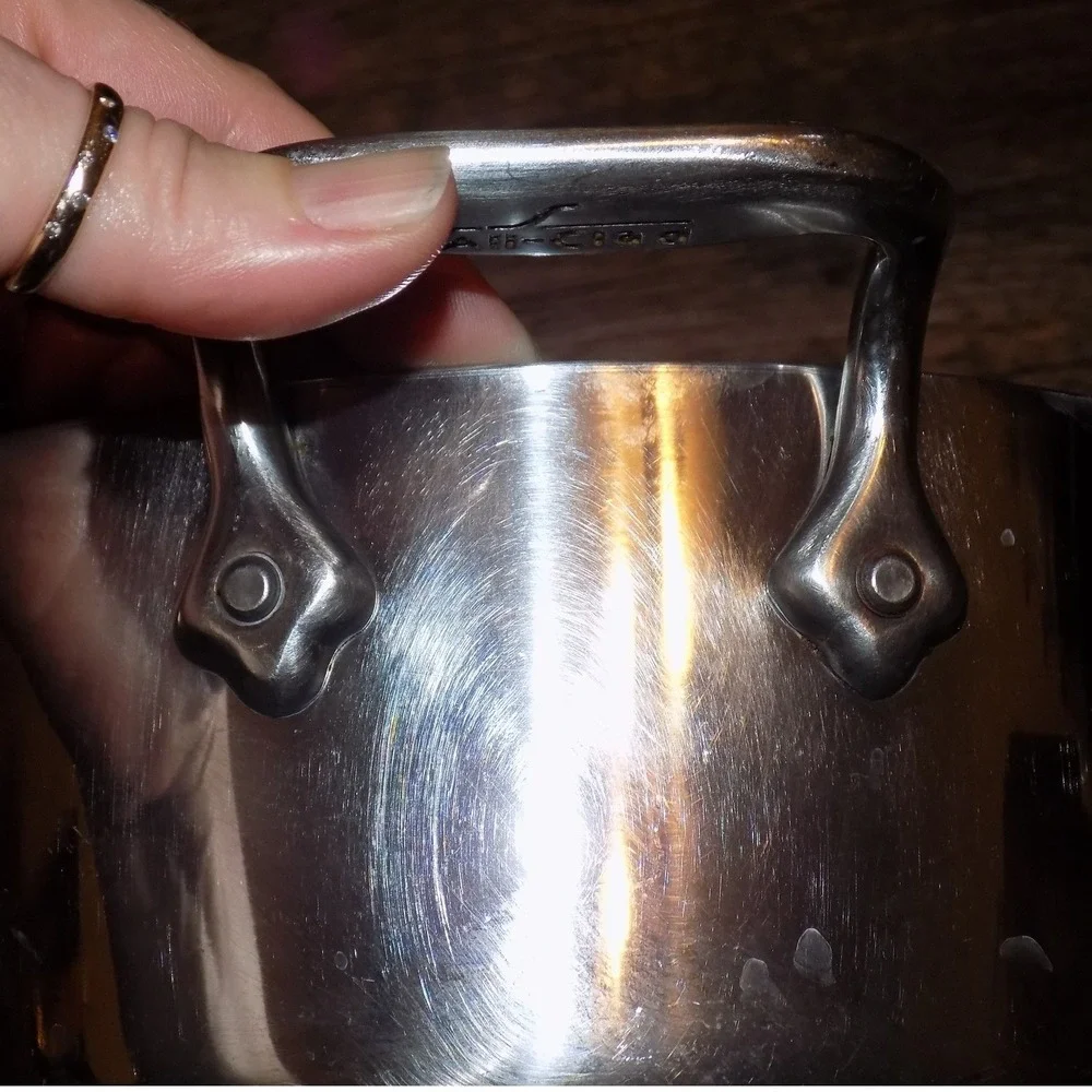 All-Clad Stainless Steel Petite Braiser Sauce Pan with Lid Silver Good Condition
